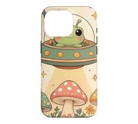 Custodia per iPhone 16 Pro Groovy Cute Kawaii Alien Frog UFO Alien Rapimento Funghi