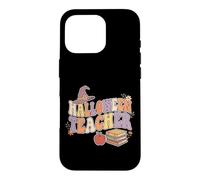 Custodia per iPhone 16 Pro Groovy Retro Witch Hat Fall Halloween Teacher