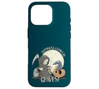 Custodia per iPhone 16 Pro Happiness Comes In Graves Gioco di parole di Halloween