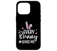 Custodia per iPhone 16 Pro Happy Easter Every Bunny Sign Every Bunny Loves Me Chicks