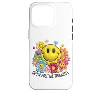 Custodia per iPhone 16 Pro Happy Face Flower Garden Grow Positive Smile Retro