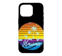 Custodia per iPhone 16 Pro Hawaii Vintage Sunset Surfer Souvenir