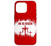 Custodia per iPhone 16 Pro He is Risen - Passover Easter Cross of Jesus Christ Faith