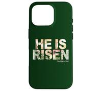 Custodia per iPhone 16 Pro He is Risen - Watercolor Passover Easter Cross of Jesus