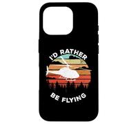Custodia per iPhone 16 Pro Helicopter Funny Pilot Gift I'd Rather Be Flying Retro