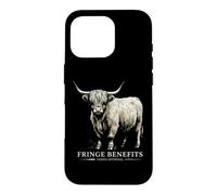 Custodia per iPhone 16 Pro Highland Fringe Cow Benefits Funny Vintage Incisione