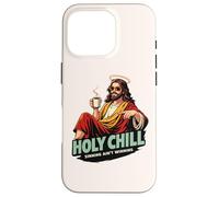 Custodia per iPhone 16 Pro Holy Chill Divertente Gesù Caffè Humor Sinning Ain't Winning