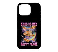 Custodia per iPhone 16 Pro Hotdog Meme Cat My Happy Place Bootleg Glizzy Hot Dog