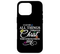 Custodia per iPhone 16 Pro I Can Do All Things Through Christ - Philippians 4:13 Bible