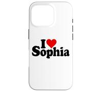 Custodia per iPhone 16 Pro I LOVE CUORE SOPHIA NOME SU UN TEE
