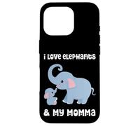 Custodia per iPhone 16 Pro I Love Elephants And My Momma Mamma Mamma Madre Figlio Figlia