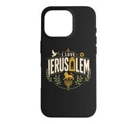 Custodia per iPhone 16 Pro I Love Gerusalemme Israele Ebraica Ebraica Art
