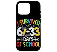 Custodia per iPhone 16 Pro I Survived 67 + 33 Days School Kids Funny Math 100th Day