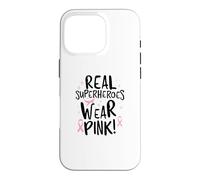 Custodia per iPhone 16 Pro I veri supereroi indossano il rosa! Supporto per la consapevolezza del cancro al seno