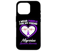 Custodia per iPhone 16 Pro I Wear Purple per il mio amico Emicrania Consapevolezza del mal di testa
