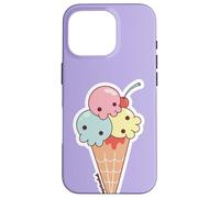 Custodia per iPhone 16 Pro Ice Cream Skull Spoopy Yami Kawaii Halloween Design, Pastel