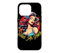 Custodia per iPhone 16 Pro Illustrazione delle stelle della donna pinup retrò selvaggio come diavolo