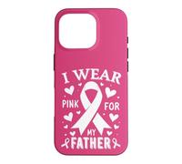 Custodia per iPhone 16 Pro Indosso il rosa per la consapevolezza del cancro di mio padre
