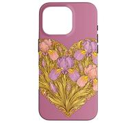 Custodia per iPhone 16 Pro Iris Cuore Floreale Primavera Love Art