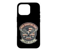 Custodia per iPhone 16 Pro Iron Sharpens Iron Christian Men Bible Scripture Gym Workout