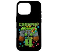 Custodia per iPhone 16 Pro It's My 4th Birthday Boy Gamer Creepin' Into 4 Gamer Pixel