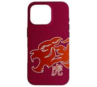 Custodia per iPhone 16 Pro Japanese Tiger Red Flame Design For Men Year Of The Tiger