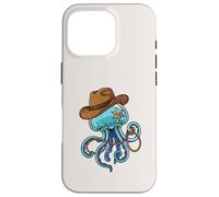 Custodia per iPhone 16 Pro Jellyfish Western Sheriff Cowboy Funny Ocean Animal