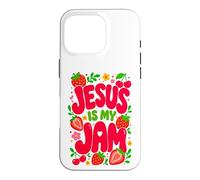 Custodia per iPhone 16 Pro Jesus is My Jam Cute Christian Strawberry Faith