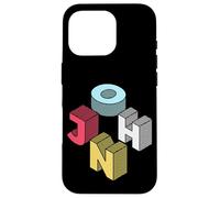 Custodia per iPhone 16 Pro John First Given Retro nome isometrico blocco lettere