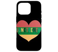 Custodia per iPhone 16 Pro Juneteenth Giorno dell'Indipendenza Cuore Bandiera Panafricana Grafica