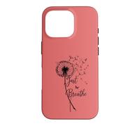 Custodia per iPhone 16 Pro Just Breathe Dandelion Butterfly Inspirational Boho Floral