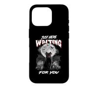 Custodia per iPhone 16 Pro Just Here Waiting For You Black Cat Devil Moon Halloween