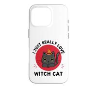Custodia per iPhone 16 Pro Kawaii Strega Gatto I Just Really Love Cute Witch Cat Lover