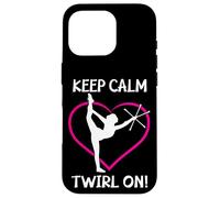 Custodia per iPhone 16 Pro Keep Calm And Twirl On - Divertente Twirling
