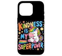Custodia per iPhone 16 Pro Kindness is My Superpower Be Kind Unicorn Anti Bullismo Bambini