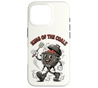 Custodia per iPhone 16 Pro King of the Coals Retro Cartoon BBQ Kettle Grill Grill