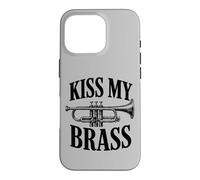 Custodia per iPhone 16 Pro Kiss My Brass tromba gioco di parole divertente band musicista gioco di parole