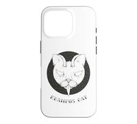 Custodia per iPhone 16 Pro Krampus Cat Horror Xmas Illustration Horned Cat w Tongue