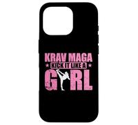 Custodia per iPhone 16 Pro Krav Maga Kick It Like a Girl Autodifesa con Stile