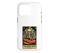Custodia per iPhone 16 Pro La carta dei tarocchi dello scheletro degli amanti del bacon