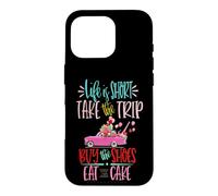 Custodia per iPhone 16 Pro La vita è breve Prendi il viaggio Compra le scarpe Mangia la torta