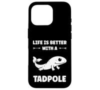 Custodia per iPhone 16 Pro Larva Tadpole quote life is better with a Tadpole