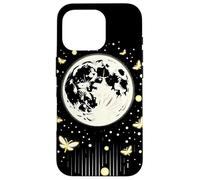 Custodia per iPhone 16 Pro Lepidotteri Lunari Artistico Luna e Farfalla Notte Cielo