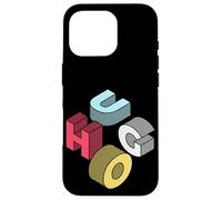 Custodia per iPhone 16 Pro Lettere in stampatello isometriche retrò con nome di battesimo Hugo