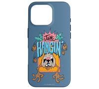 Custodia per iPhone 16 Pro Looney Tunes Taz Just Hanging