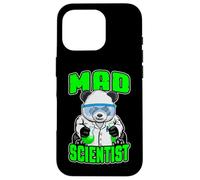 Custodia per iPhone 16 Pro Mad Scientist Panda Bear, divertente animale, fanatico della scienza STEM
