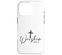 Custodia per iPhone 16 Pro Made To Worship Cross Salmo 95:1 Christian Believer