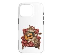 Custodia per iPhone 16 Pro Maine Coon - Chitarra acustica con gatto, canti natalizi