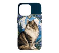 Custodia per iPhone 16 Pro Majestic Longhair Cat Montagna Art Nouveau
