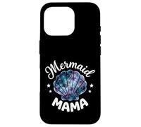 Custodia per iPhone 16 Pro Mama Of The Birthday Sirena Shell Rosa Fiore Corrispondenza